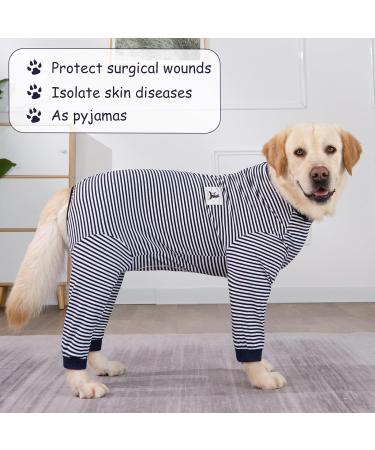 Buy Axcimond Full Body Dog Suit with Legs for Large & Medium Dogs - Post-Surgery Protection Zipper Design 4XL Navy Blue - Buy Online on GoSupps.com