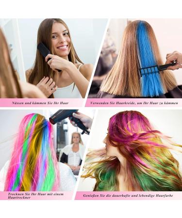Rememenly 10-Piece Hair Chalk Comb Set | Temporary Hair Color for Kids & Adults | Washable Hair Chalk for Parties Birthdays & Halloween - Buy Online on GoSupps.com