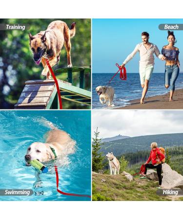 Suplutux 5m Dog Leash with Storage Bag - Durable Leash for Large & Small Dogs Training Line with D-Carabiner & Grip Pad (Red) - Buy Online on GoSupps.com