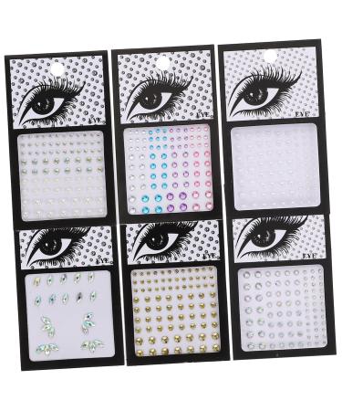 FOMIYES 12 Sheets Face Rhinestone Stickers Face Jewels Stickers Face Sticker Mermaid Face Jewels Flatback Rhinestones Eye Rhinestone Sticker Body Sticker Eye Stickers Makeup Acrylic