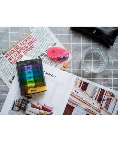 GIIYAA Weekly Pill Organizer - Portable 7 Day Pill Box with AM/PM Compartments for Vitamins & Supplements - Buy Online on GoSupps.com