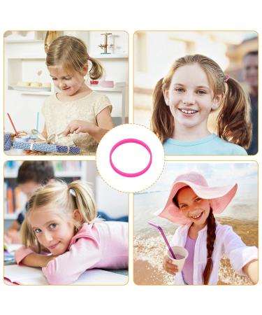 KUFUNG Non-Slip Elastic Hair Bands for Girls - Soft Rubber Hair Ties for Kids Braids - Small Fluorescent Pink (1 Pack) - Buy Online on GoSupps.com