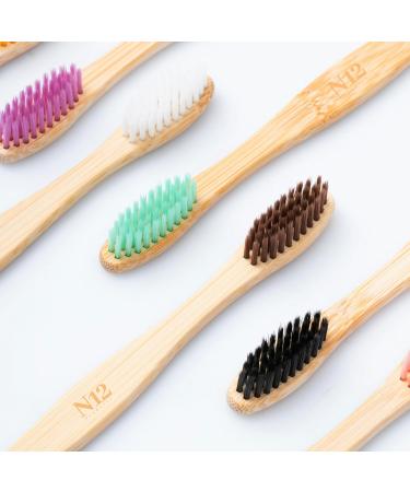 Buy N12 Family-Friendly Bamboo Toothbrushes | Pack of 10 | Eco-Friendly Biodegradable & BPA-Free Oral Care - Buy Online on GoSupps.com