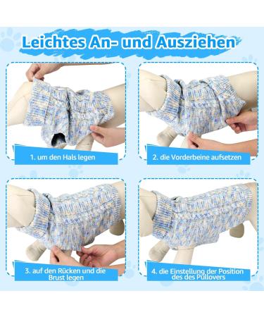 Slowton Dog Sweater for Small Dogs - Turtleneck Pullover Knitted Winter Clothing for Dachshund & Chihuahua - Light Blue - Buy Online on GoSupps.com