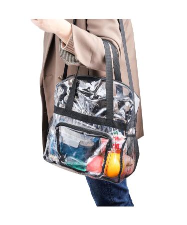 Jucoan 2 Pack Clear Stadium Tote Bag with Zipper Closure - Large Capacity, Mesh Pockets - Ideal for Work, Concerts, Sports, Gym - Stadium Approved - Buy Online on GoSupps.com