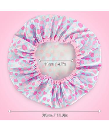 Shower Caps for Women 3 Pack - Reusable Bath Hair Cap in Various Colors - Ideal for Long and Short Hair - Suitable for Ladies, Men, and Kids - Harts & Dots - Buy Online on GoSupps.com