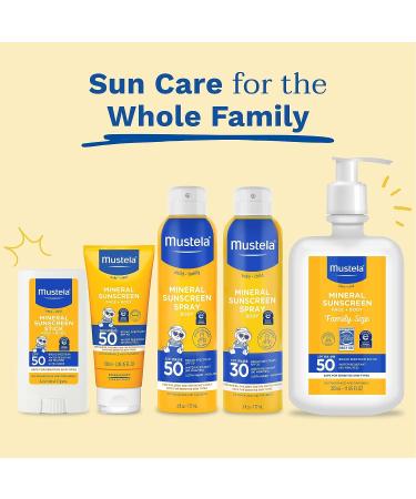 Mustela Baby Mineral Sunscreen Spray SPF 50 - Fragrance-Free, Water-Resistant Sun Protection for Sensitive Skin - 6 fl.oz - Buy Online on GoSupps.com