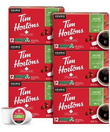 Tim Hortons Decaf Coffee Single Serve Keurig K Cup Pods Medium Roast 72 Count 6