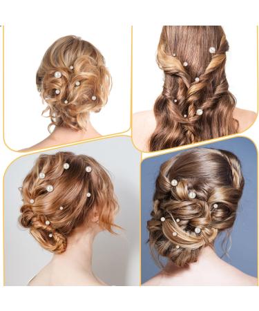 DSLSQD 40 Pieces Pearl Bobby Pins Wedding Pearl Hair Pins Bridal Hair Pins U Shape Pearl Rhinestone Hair Pins Wedding Hair Accessories for Bride Bridesmaid Women Hair Styling (Gold) - Buy Online on GoSupps.com