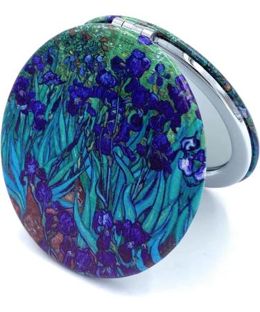 Van Gogh Irises Pocket Mirror for Women | Compact Travel Mirror | Magnifying Purse Mirror - Unique Gift for Artistic Mom - Buy Online on GoSupps.com