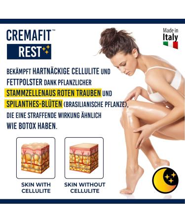 CREMAFIT REST Anti-Cellulite Night Cream - Intensive Treatment for Thighs Buttocks Stomach Hips & Arms | Made in Italy | 150ml - Buy Online on GoSupps.com
