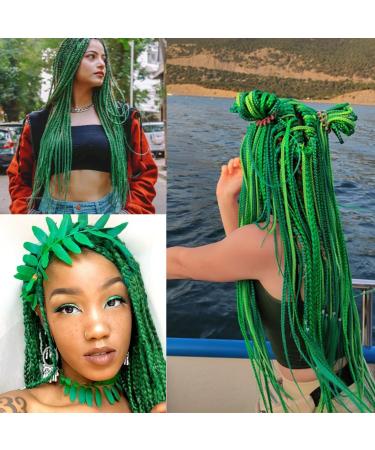 YDDM 32-Inch Pre Stretched Braiding Hair Extensions - Green Jumbo Braids 3 Pack Kunsthaar for Stylish Braid Extensions - Buy Online on GoSupps.com