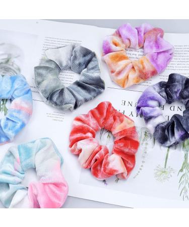 Buy Kavya Tie-Dye Hair Ties for Girls & Women - 12 Soft Elastic Hair Bands | Stylish Scrunchies & Accessories - Buy Online on GoSupps.com