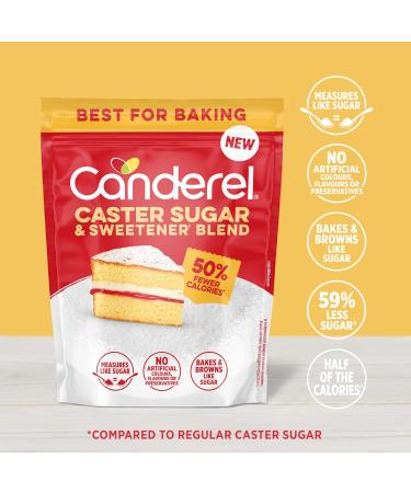 Canderel - Caster Sugar and Sweetener Blend 4x370G | Best for baking with less sugar and half of the calories - Buy Online on GoSupps.com