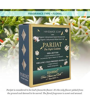 Nyassa Parijat Night Blooming Jasmine Soap - 150gm Handmade with Turmeric & Shea Butter | Paraben Free Cruelty Free Vegetarian - Shop Internationally - Buy Online on GoSupps.com