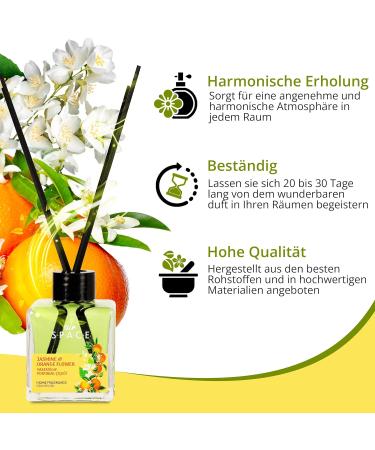 Air Space Fragrance Sticks | Jasmine Orange Flower Room Freshener | Fruity Floral Aromatherapy for Home - Buy Online on GoSupps.com