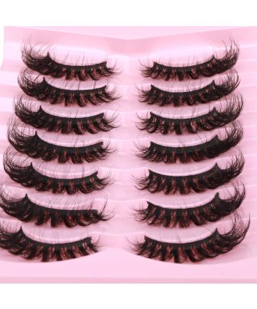 JIMIRE 6D Volume Mink Lashes - Fluffy Cat Eye Wispy False Eyelashes 7 Pairs Pack 18MM - Buy Online on GoSupps.com