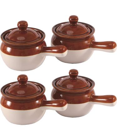 Chef Captain Ceramic Soup Bowls - High-Quality Chili & French Onion Bowls with Handles & Lids | XL 625 ml - Perfect for Delish Soups | International Shipping Available - Buy Online on GoSupps.com