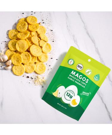 Magos Egg Chips Variety Pack Healthy Snack, High Protein Low Carb, Light Cracker-Style Crunch, 1.1 oz Bags Includes Garlic Parmesan, Salt & Pepper, Huevos Rancheros Keto, Vegetarian & Carnivore Friendly, No Gluten Ing  - Buy Online on GoSupps.com