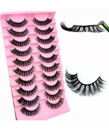 Buy 10 Couples 3D Russian False Eyelashes - Natural Look Curly Cat Eye D-Curl 22 | International Shipping Available - Buy Online on GoSupps.com