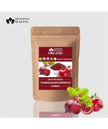 Blessfull Healing Organic 100% Pure Natural Pomegarante Beetroot Powder | 100 Gram / 3.52 oz Pack Of 2 - Buy Online on GoSupps.com