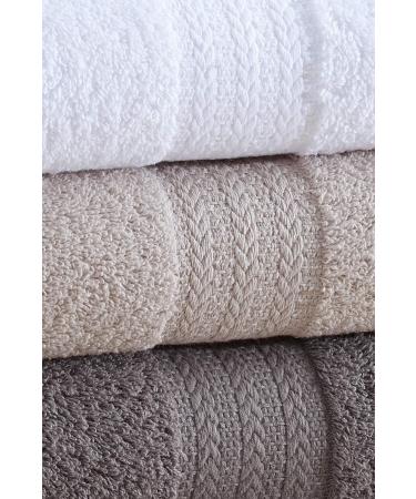 GNC ELEGANCE Set of 4 Soft Cotton Hand & Face Towels - Anthracite Tones | 50x85 cm | Luxurious Absorbency for Everyday Use - Buy Online on GoSupps.com