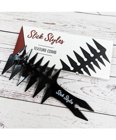 Slick Styles Black Texture Comb - Wide Toothed Barbers Comb for Men - 200mm x 80mm - Buy Online on GoSupps.com