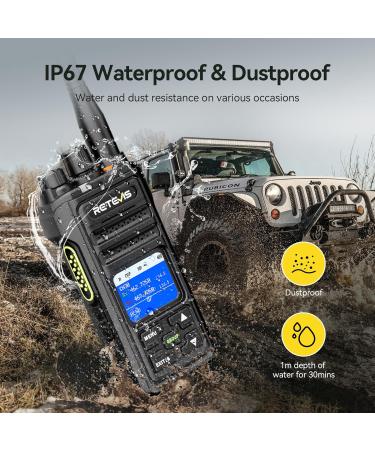 Retevis NR30S Walkie Talkies Long Range IP67 Waterproof GMRS Two Way Radio Noise Canceling - Black - Pack Of 2 - Buy Online on GoSupps.com