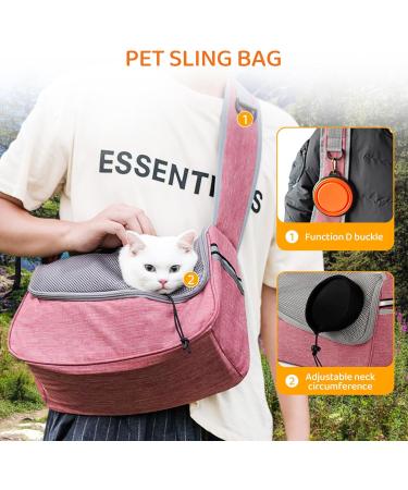 Flovippet Sling for Dogs & Cats | Breathable Dog Carrier Bag for Small Dogs (5kg) - Perfect for Outdoor Trips - Soft & Comfortable (Pink) - Buy Online on GoSupps.com
