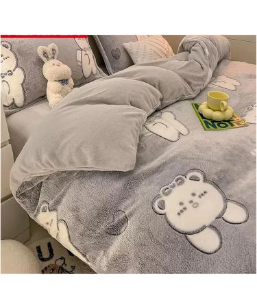 Cute Bear Fluffy Comforter Covers Girls Bedding Sets Soft Plush Blanket Dorm Decor Teen Full Queen Size Bed Soft (B 180X220CM) - Buy Online on GoSupps.com