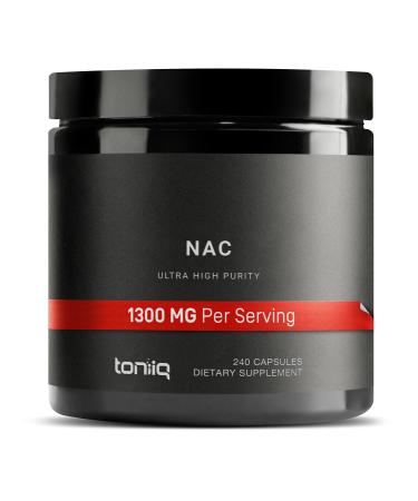 1300mg NAC Supplement N-Acetyl Cysteine - 4 Month Supply - Min. 98%+ Tested Purity - Ultra High Strength - Highly Bioavailable NAC Supplement - 240 Vegetarian N Acetyl Cysteine Capsules - 120 Servings