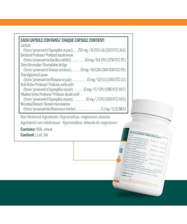Genestra Brands - Digest Dairy Plus - Enzyme Formula to Assist Digestion of Dairy Products - 60 Vegetable Capsules - Buy Online on GoSupps.com
