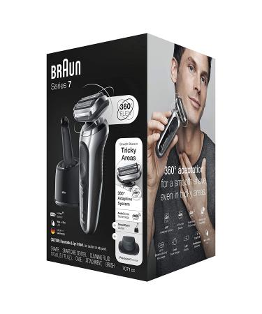 Braun Electric Razor for Men Flex Head Foil Shaver with Precision Trimmer - Rechargeable Wet & Dry 4in1 SmartCare Center - Silver 7071cc - Buy Online on GoSupps.com