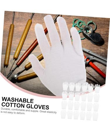 Beavorty 12 Pairs Washable Cotton Gloves Cotton Gloves Cotton Jewelry Gloves Jewelry Cotton Gloves Watch Jewelry Gloves Cotton Gloves for Dry Hands Glove Liners Work Heavy White Coin 21x11x7cm - Buy Online on GoSupps.com