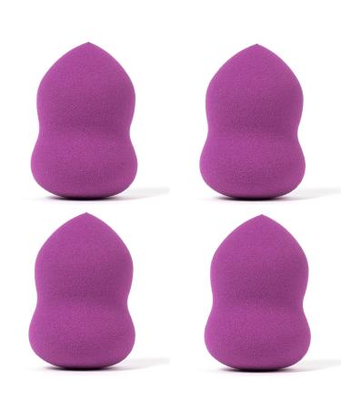 Beauty Junkees Makeup Sponge Blender Purple Pear Foundation Makeup Blender Sponge Liquid Cream Powder Blending Sponges Make Up Applicator Cosmetic Blenders Wet Dry Beauty Sponge Latex Free 4PC PURPLE BLENDER