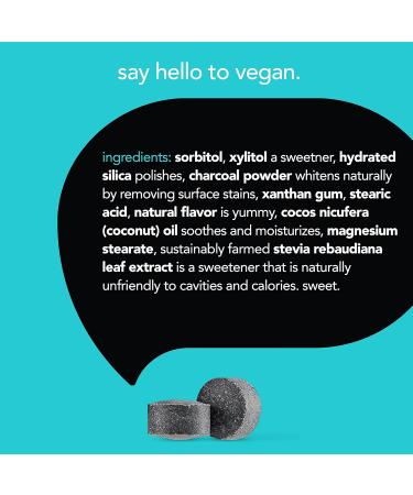 Hello Activated Charcoal Teeth Whitening Travel Toothpaste Tablets - Eco-Friendly Vegan Fluoride-Free SLS-Free Gluten-Free Fresh Mint & Coconut Oil TSA Compliant - 60 Tablets (Pack of 2 - Buy Online on GoSupps.com