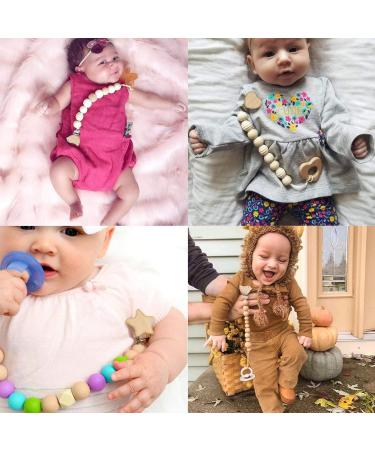 Gamital 6-Piece Pacifier Clip Set | Metal & Wood Infant Nipple Holders | Baby Pacifier Chains & Closures - Buy Online on GoSupps.com