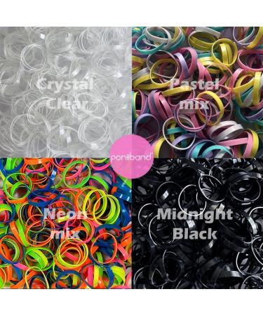 PONIIBAND Premium Latex-Free Hair Elastic Tie Bands - Midnight Black (2000 pcs) - Buy Online on GoSupps.com