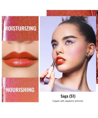 Oulac Moisture Shine Lipstick Red Copper - 2 in 1 Lipstick & Lip Balm for Hydrating Smooth Lips - Vegan Formula - 2.2g/0.07oz (S01) - Buy Online on GoSupps.com