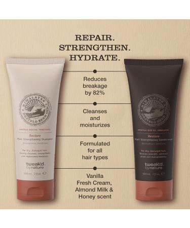 Tweak d by Nature Restore Hair Strengthening Shampoo & Conditioner Set - Cleanse & Moisturize for Shiny Soft Hair | Cruelty Free | 2x3oz - International Shipping Available - Buy Online on GoSupps.com