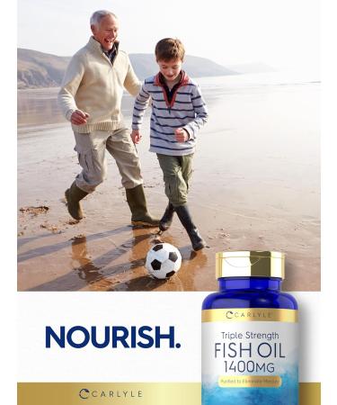 Carlyle Triple Strength Omega 3 Fish Oil | 1400mg | 60 Softgels | Non-GMO Gluten Free Supplement - Buy Online on GoSupps.com