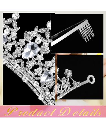 4 Pack Queen Crowns: Crystal Rhinestone Tiara Headbands for Women and Girls - Perfect for Pageants, Birthdays, Wedding, Cosplay - Silver Tiara Comb Set - Buy Online on GoSupps.com