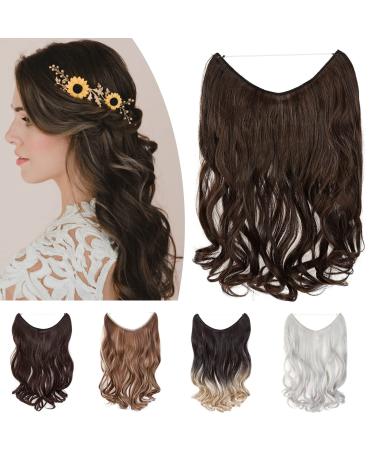 Sego 50cm Secret Hair Extensions 1 Tresse Hair extension hair hair part with invisible wire invisible wavy dark brown mix light brown 50 cm dark brown mix light brown
