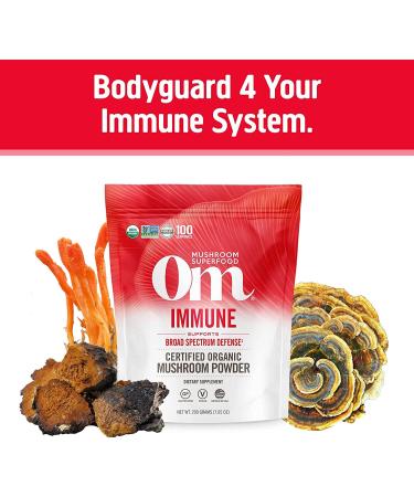 Om Mushrooms 100% Organic Immune Mushroom Powder | 7.05 oz (200 g) - Certified Superfood - Buy Online on GoSupps.com