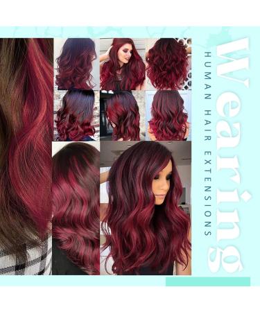 Buy Runature Burgundy Clip In Extensions - 50cm Real Hair 25g Remy Colorful Castle Smooth Finish Premium Quality Hair Extensions - Buy Online on GoSupps.com