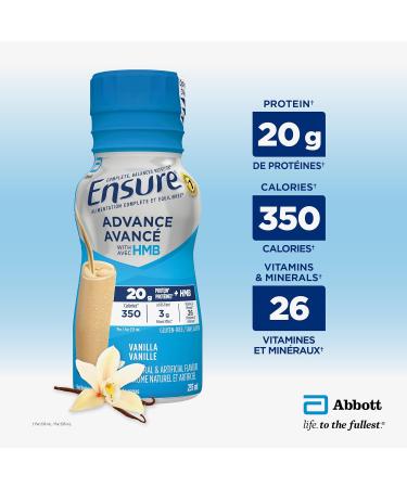 Ensure Advance Meal Replacement Shakes Protein Shakes With 20 g Of Protein To Help Build Muscle Vanilla 4 x 235-mL Bottles - Buy Online on GoSupps.com