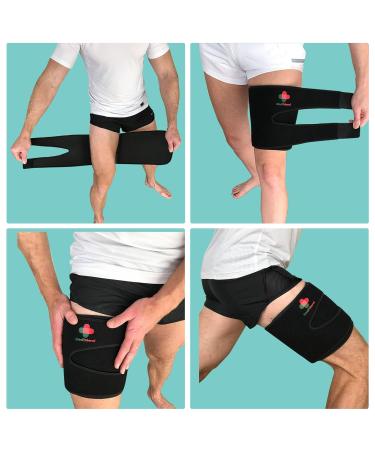 Adjustable Thigh Support for Men & Women - Large Hamstring & Quad Pain Relief - Compression Sleeve for Sports & Medical Support - Buy Online on GoSupps.com