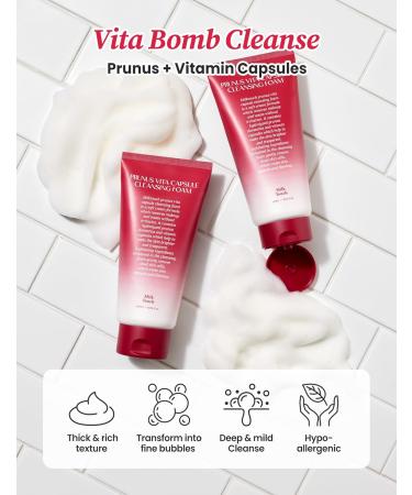 MILKTOUCH Prunus Vita Capsule Foaming Cleanser - Gentle Hydrating Face Wash for All Skin Types | 10.14 fl oz - Ideal for Oily Skin - Buy Online on GoSupps.com