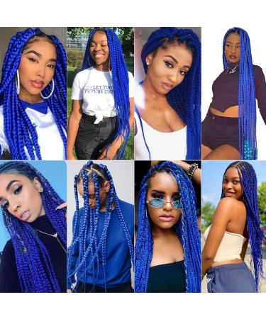 Xusuperb Pre-Stretched Braiding Hair - 30 Inch Blue Kanekalon Extensions (6 Pack) for Easy Yaki Rasta Braids - Buy Online on GoSupps.com