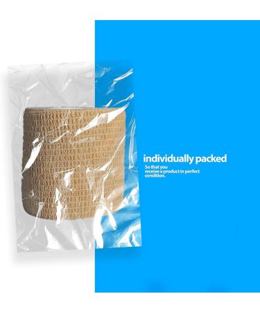 Self Adhesive Bandage Wrap - Non-Woven Breathable & Water-Resistant Vet Wrap - Stretchy Multicolor 3 x 5 Yard Rolls (6 Pack) for First Aid - Buy Online on GoSupps.com